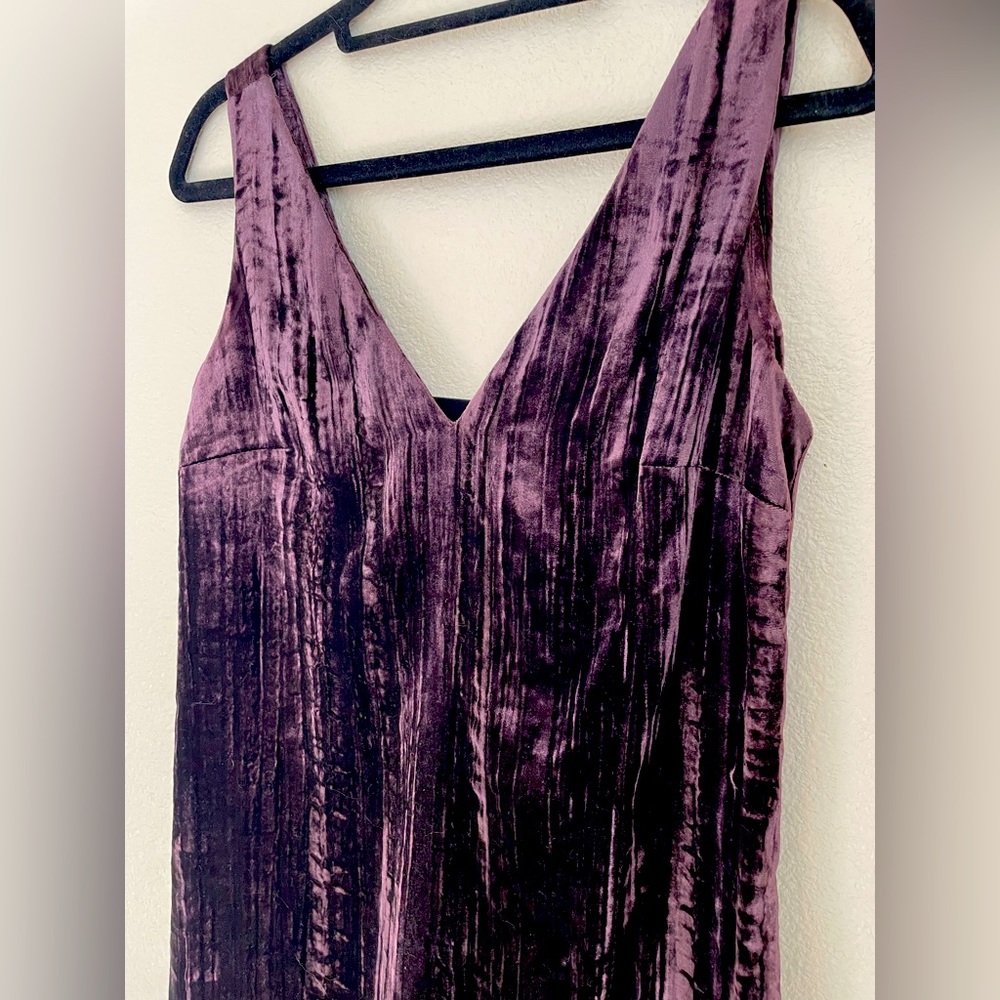 Velvet plum colored mini dress - sleeveless